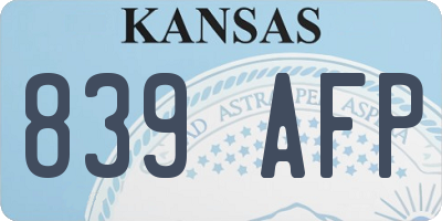KS license plate 839AFP
