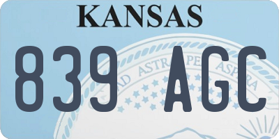 KS license plate 839AGC