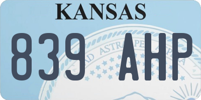 KS license plate 839AHP