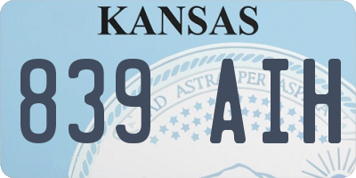 KS license plate 839AIH