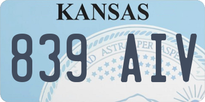 KS license plate 839AIV