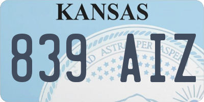 KS license plate 839AIZ