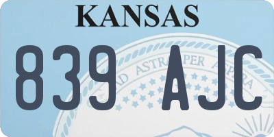 KS license plate 839AJC