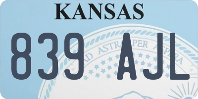 KS license plate 839AJL