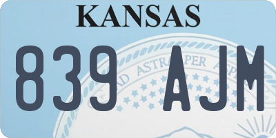 KS license plate 839AJM