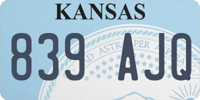 KS license plate 839AJQ