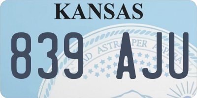 KS license plate 839AJU