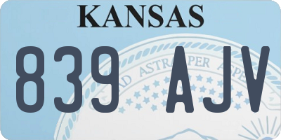 KS license plate 839AJV