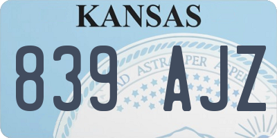 KS license plate 839AJZ