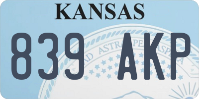 KS license plate 839AKP