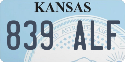 KS license plate 839ALF