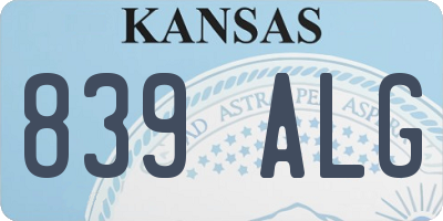 KS license plate 839ALG
