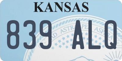 KS license plate 839ALQ