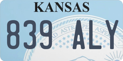 KS license plate 839ALY