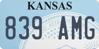 KS license plate 839AMG