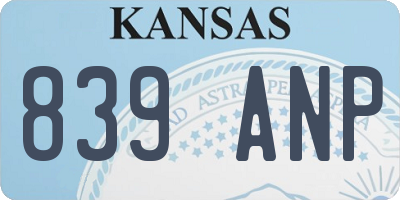 KS license plate 839ANP