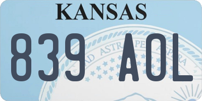 KS license plate 839AOL