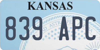 KS license plate 839APC