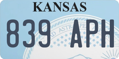 KS license plate 839APH