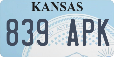 KS license plate 839APK