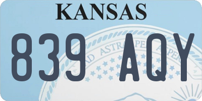 KS license plate 839AQY