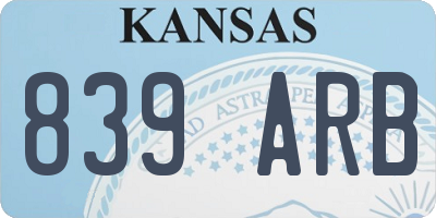 KS license plate 839ARB