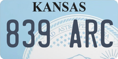 KS license plate 839ARC