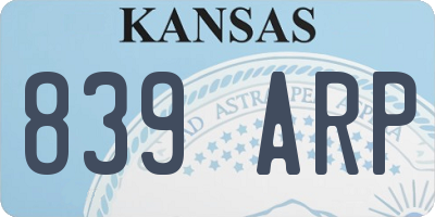 KS license plate 839ARP