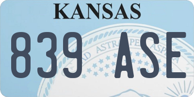 KS license plate 839ASE