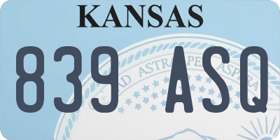 KS license plate 839ASQ