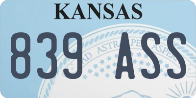 KS license plate 839ASS