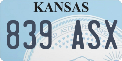 KS license plate 839ASX
