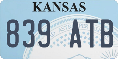 KS license plate 839ATB