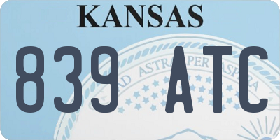 KS license plate 839ATC
