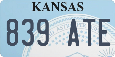 KS license plate 839ATE