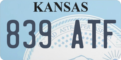 KS license plate 839ATF