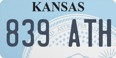 KS license plate 839ATH