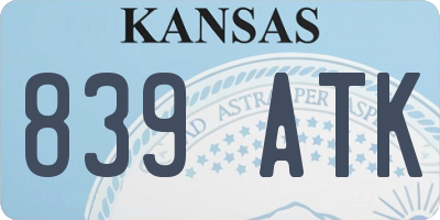 KS license plate 839ATK