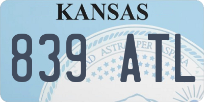 KS license plate 839ATL