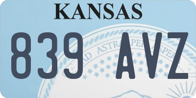 KS license plate 839AVZ