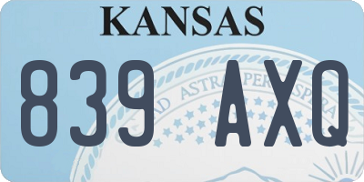 KS license plate 839AXQ