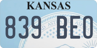 KS license plate 839BEO