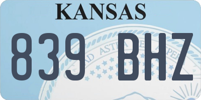 KS license plate 839BHZ