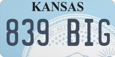 KS license plate 839BIG