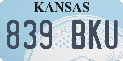 KS license plate 839BKU