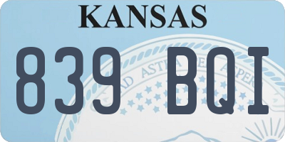 KS license plate 839BQI