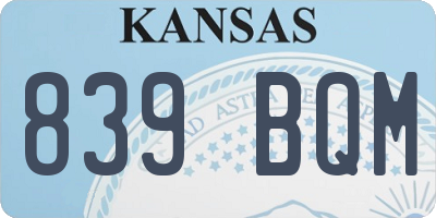 KS license plate 839BQM