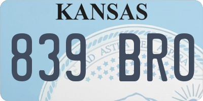 KS license plate 839BRO