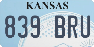 KS license plate 839BRU