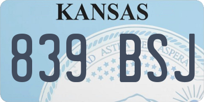 KS license plate 839BSJ